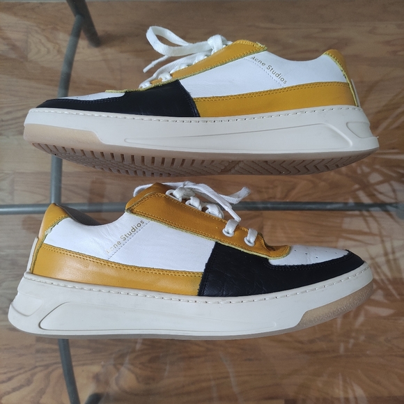 Acne Studios Yellow And White Perey Sneakers - Picture 3 of 11
